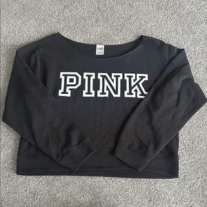 PINK off shoulder crop sweatshirt
